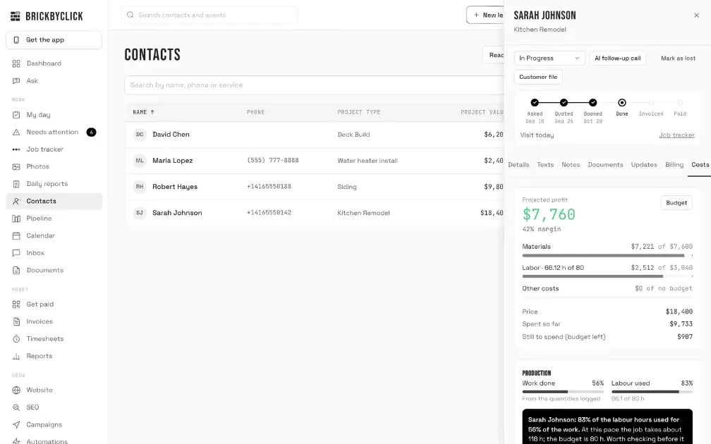 brickbyclick interface screenshot