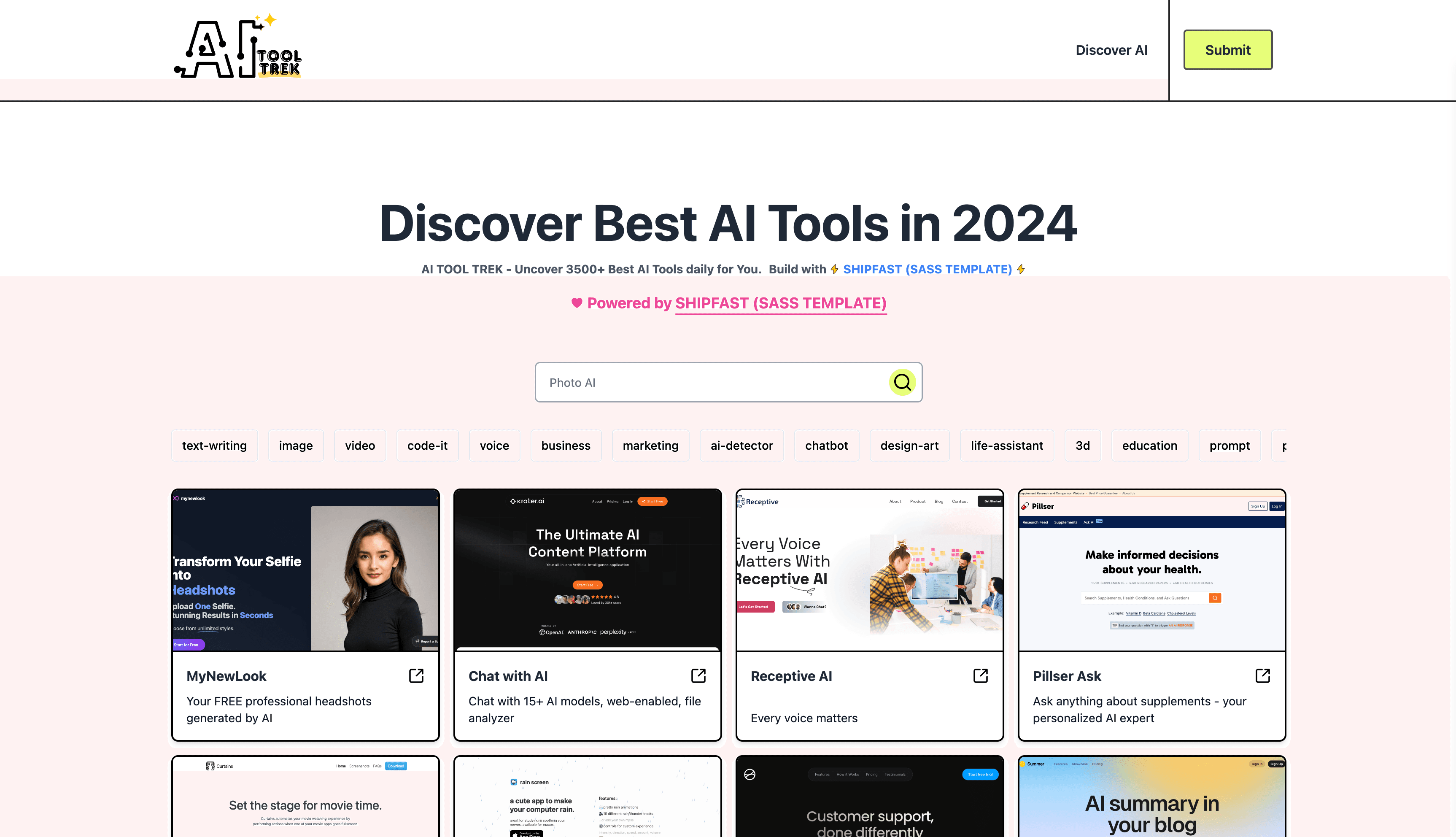 AI Tool Trek website preview