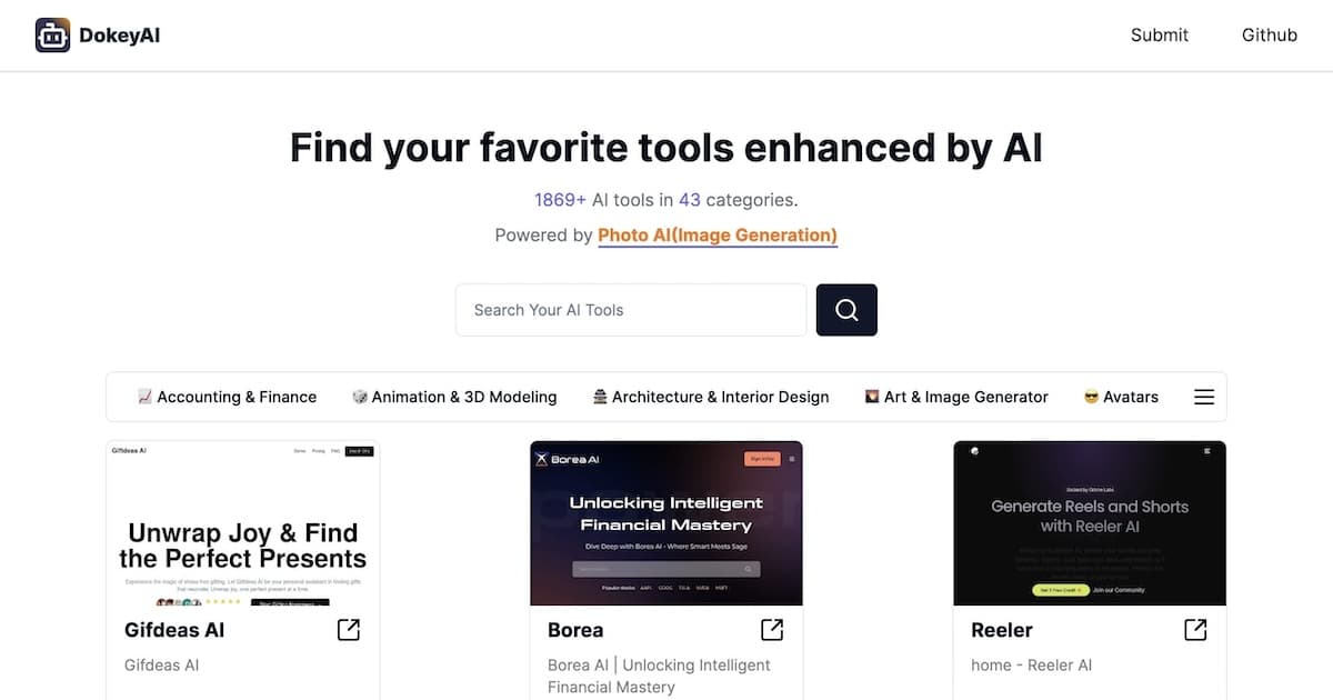 Dokey AI website preview