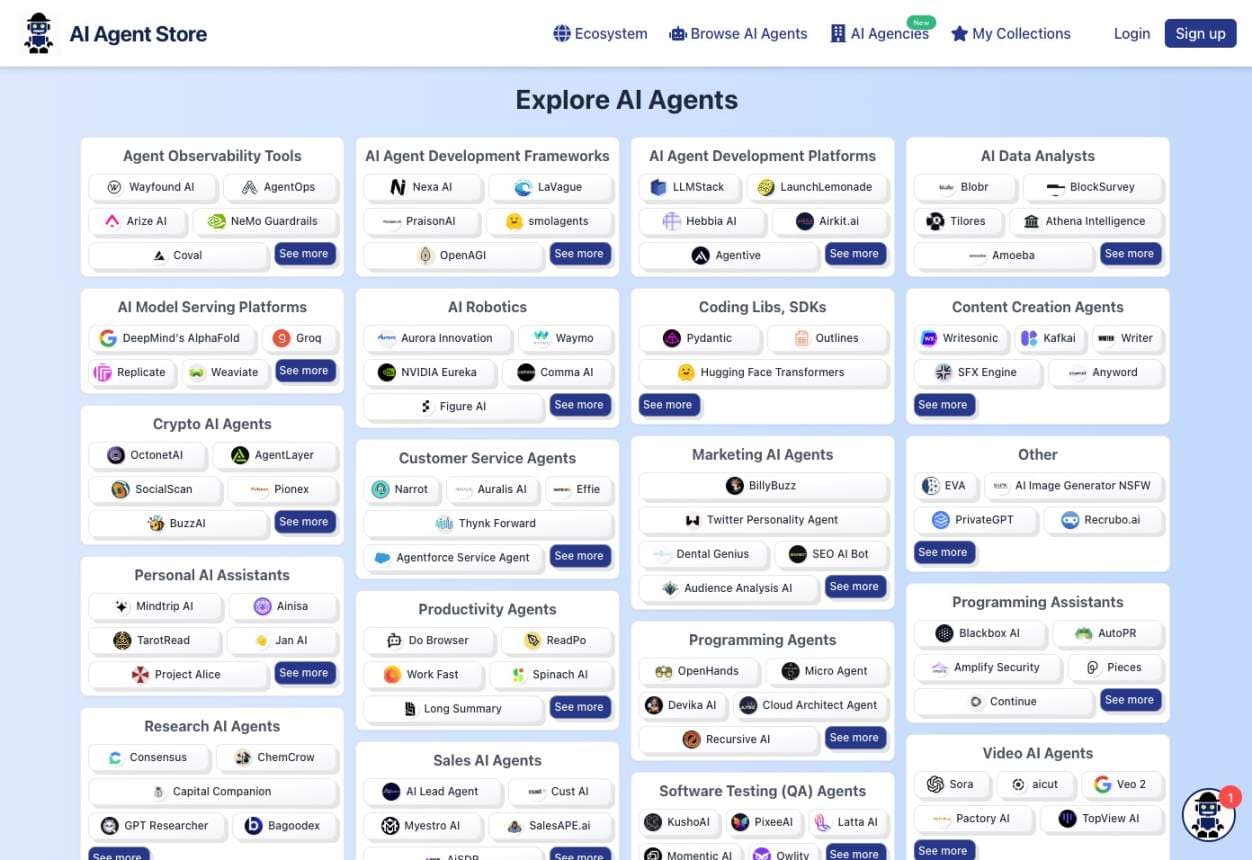 AI Agent Store website preview