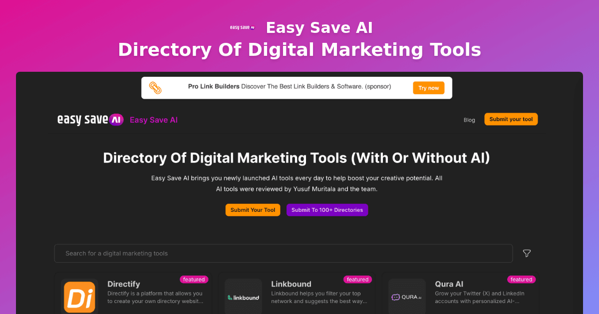 Easy Save AI website preview