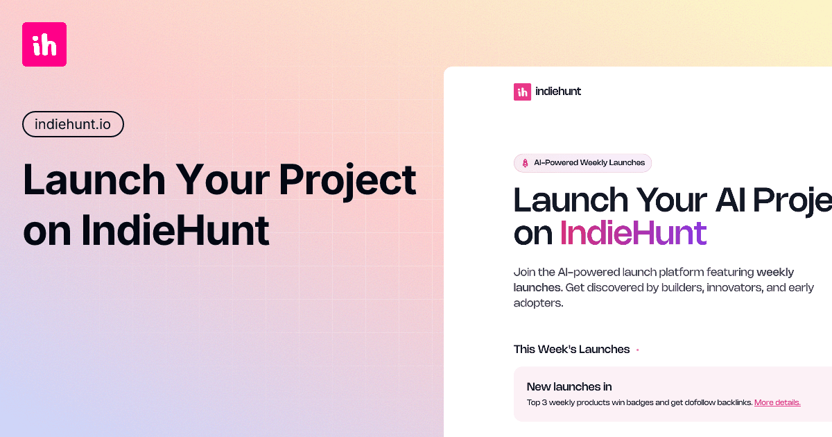 IndieHunt website preview