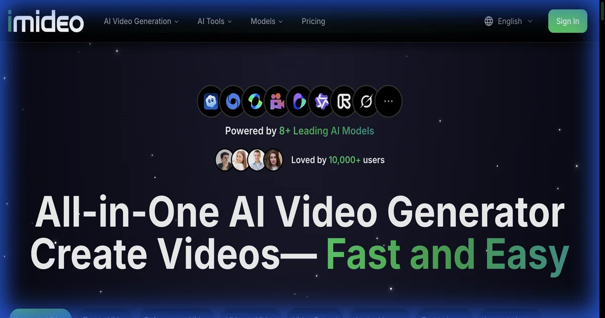 iMideo interface screenshot