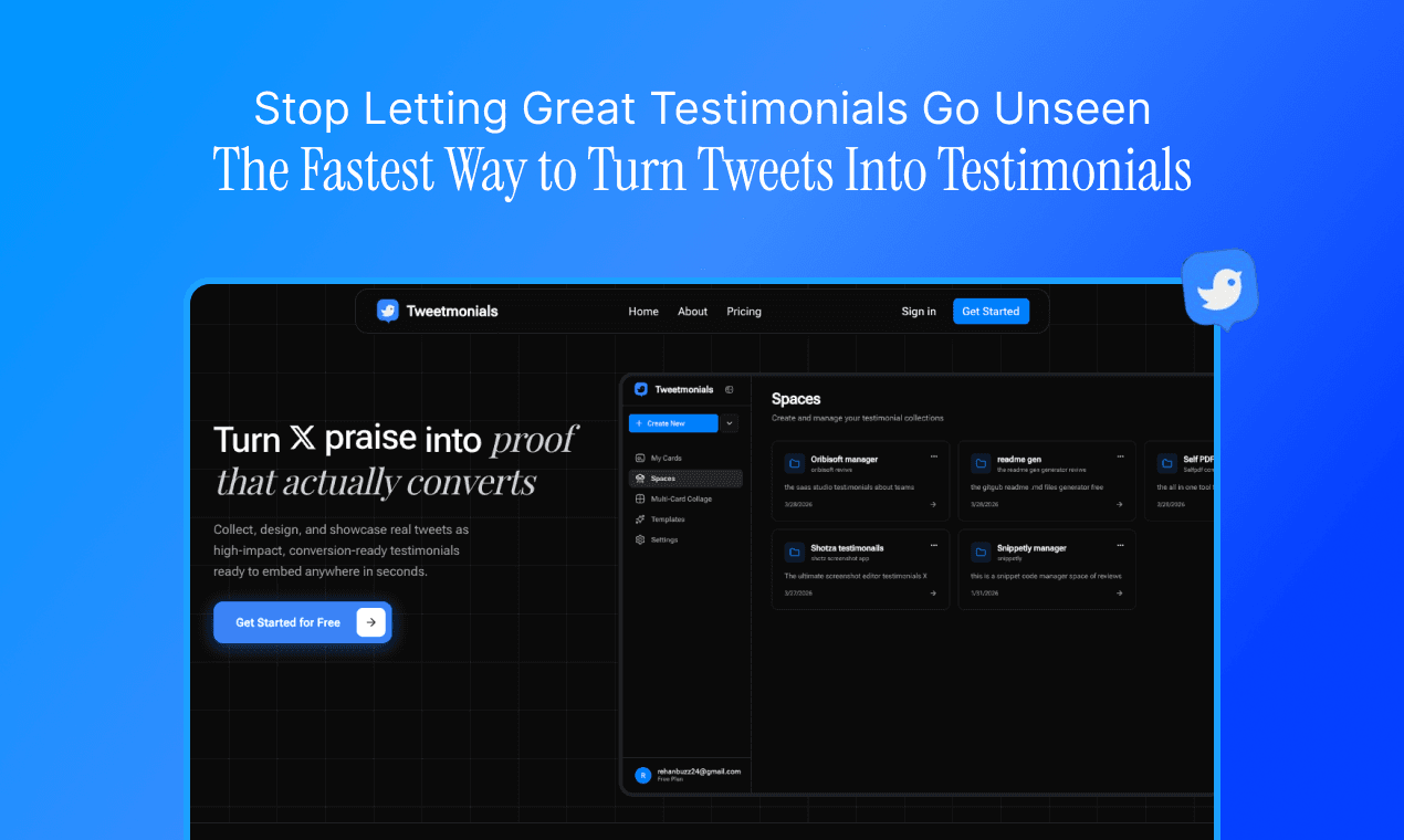 Tweetmonials interface screenshot
