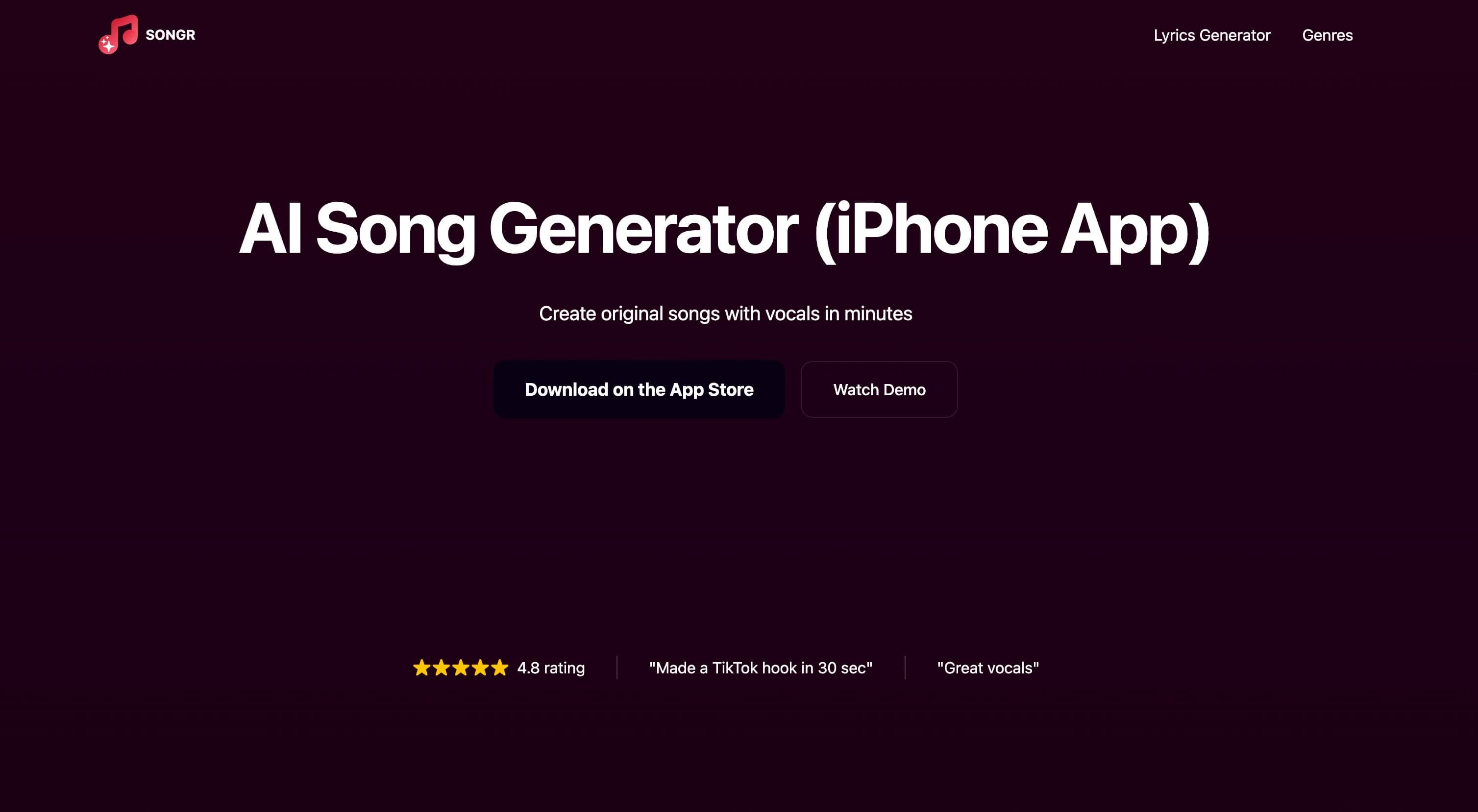 AI Song Generator interface screenshot