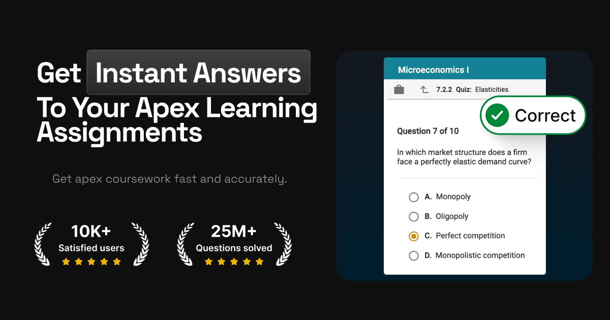 Apex Learning Answers Extension interface screenshot