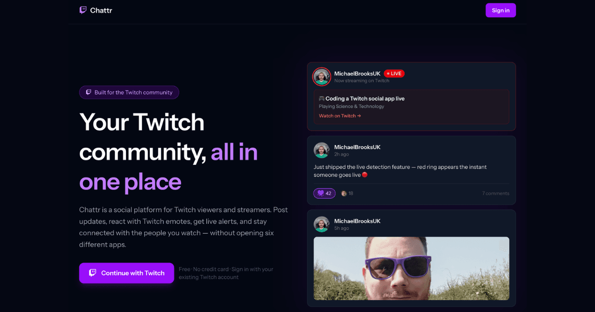 Chattr interface screenshot