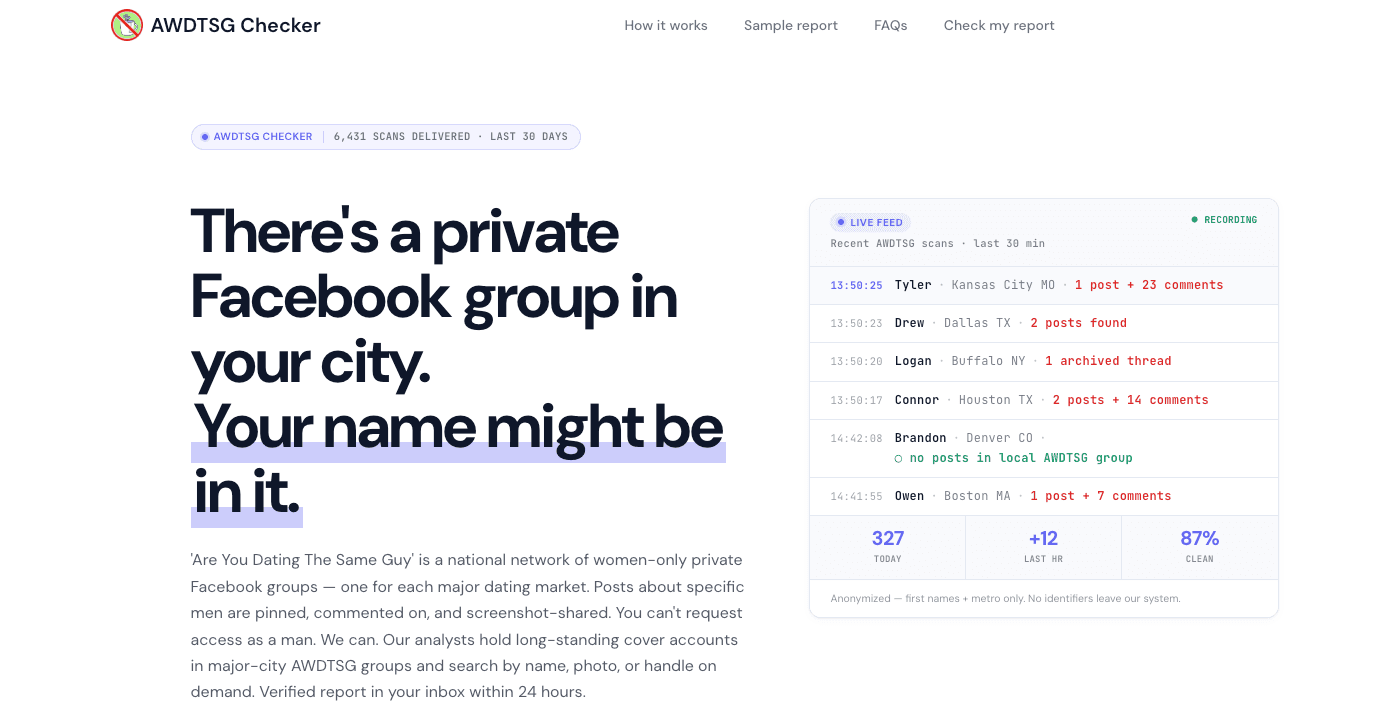 AWDTSG Checker interface screenshot