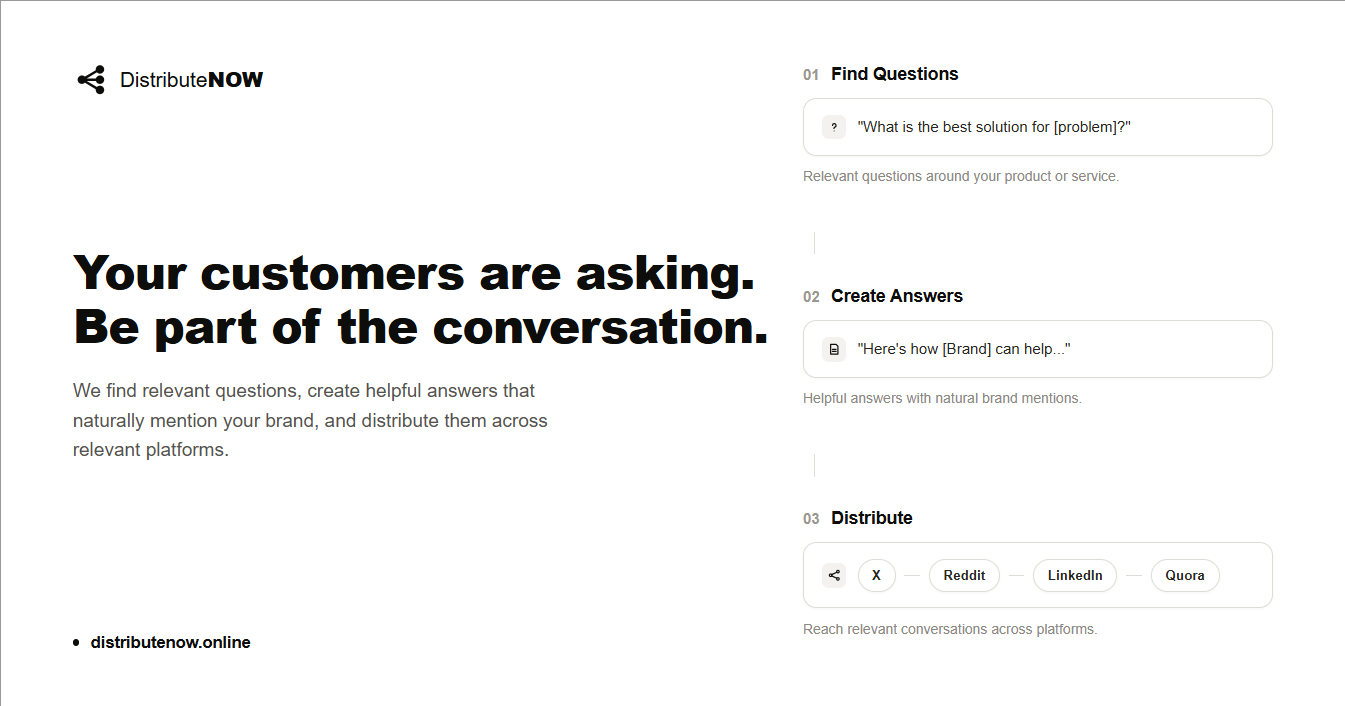 Answer Distribution Service interface screenshot