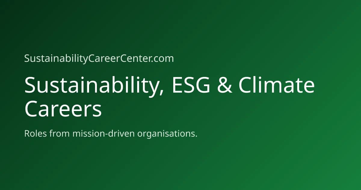 Sustainability Career Center interface screenshot