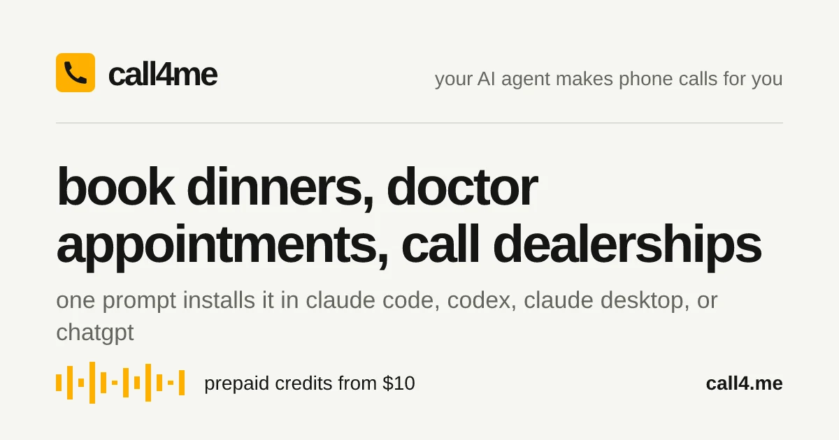 call4me interface screenshot