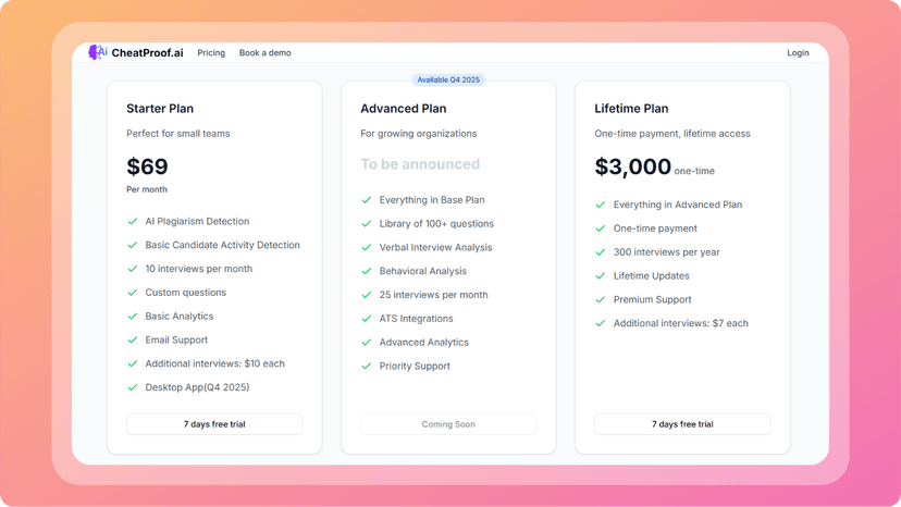 Cheatproof.ai Pricing