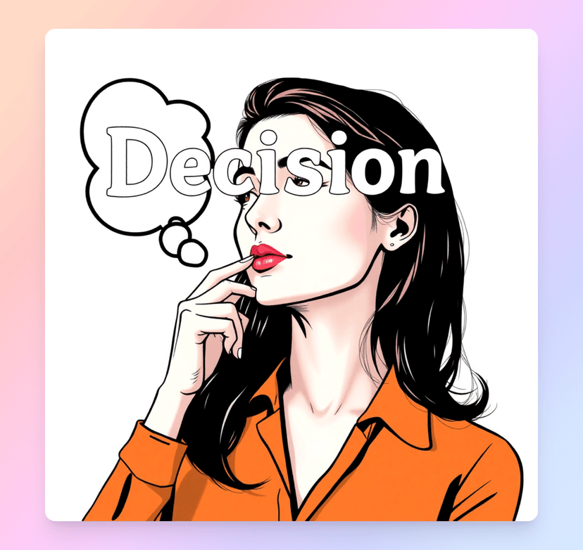 a women making a decision