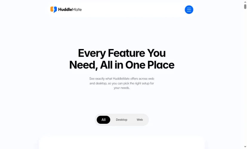 HuddleMate features page