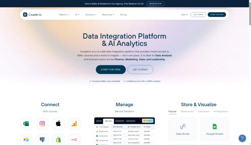 Coupler.io homepage