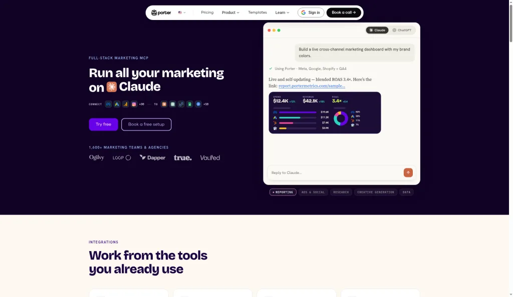 PorterMetrics homepage