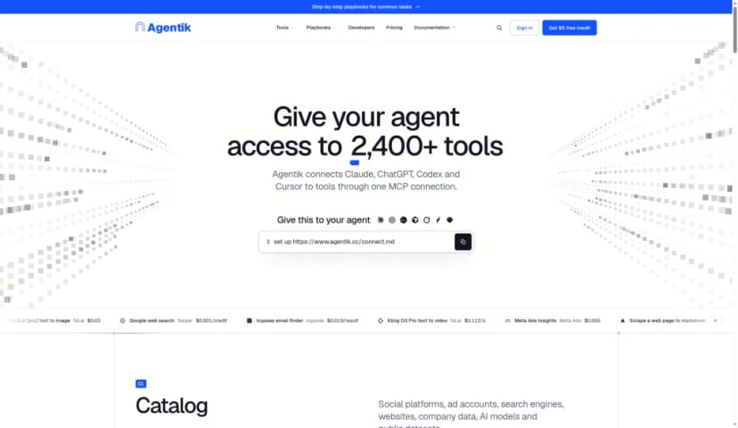 Agentik homepage hero