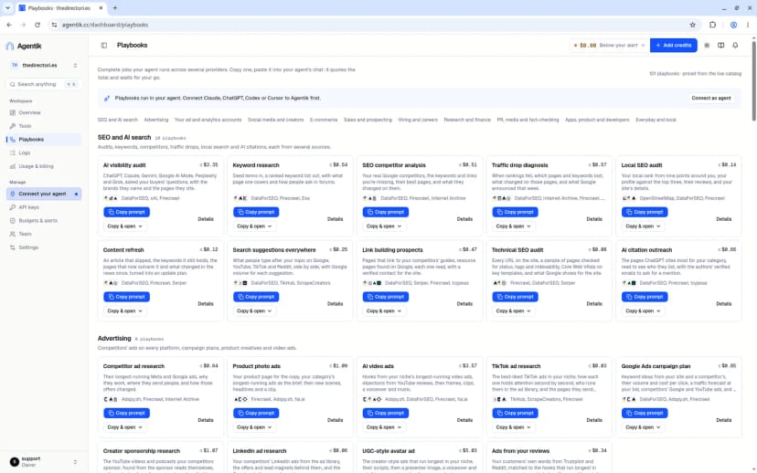 Agentik playbooks library