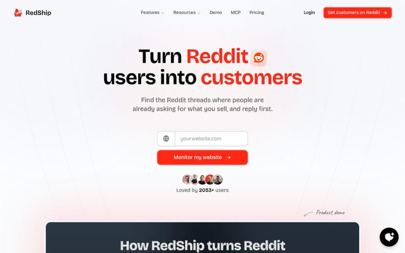 RedShip: "Turn Reddit users into customers."