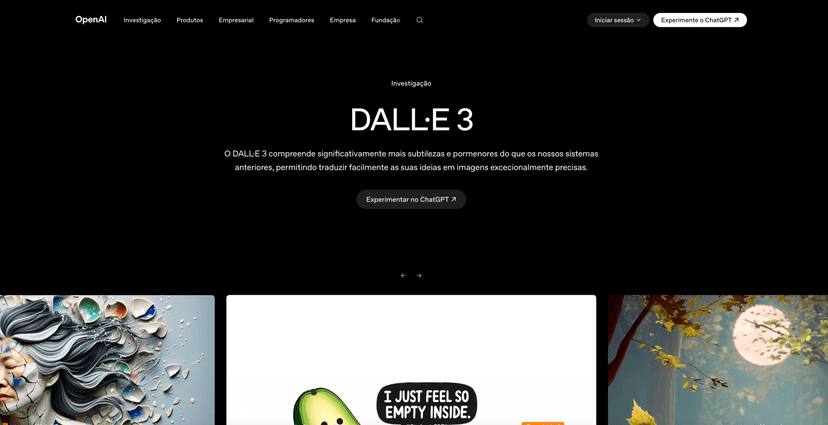 DALL-E homepage
