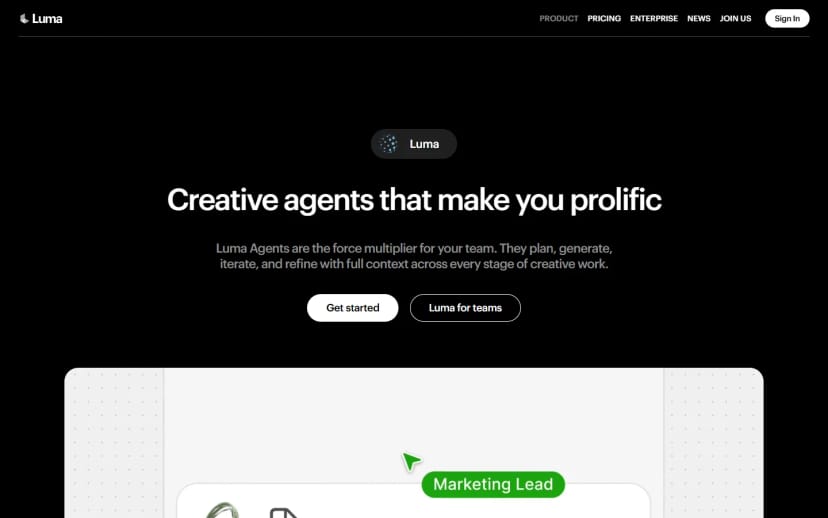 Luma Homepage