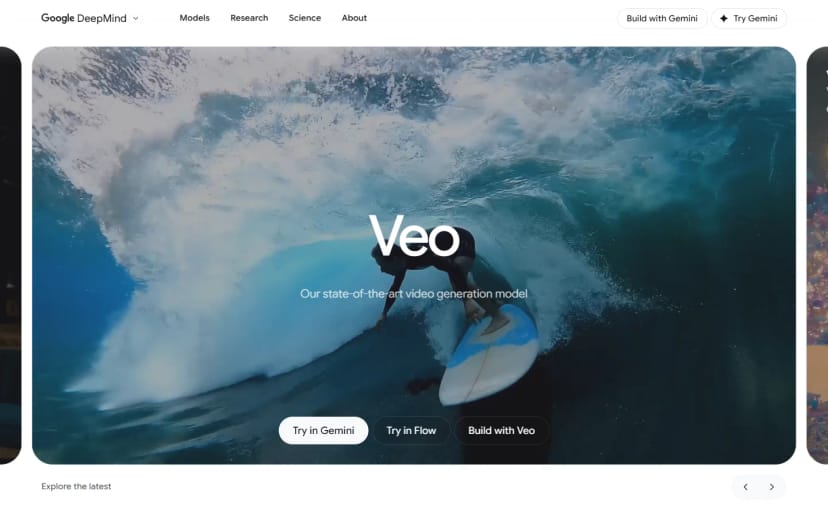 Google Veo Homepage
