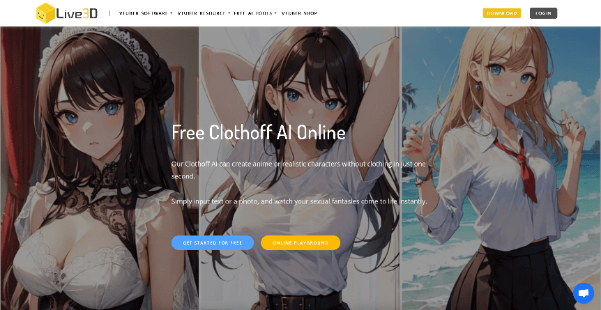 Clothoff AI on Live3D interface screenshot