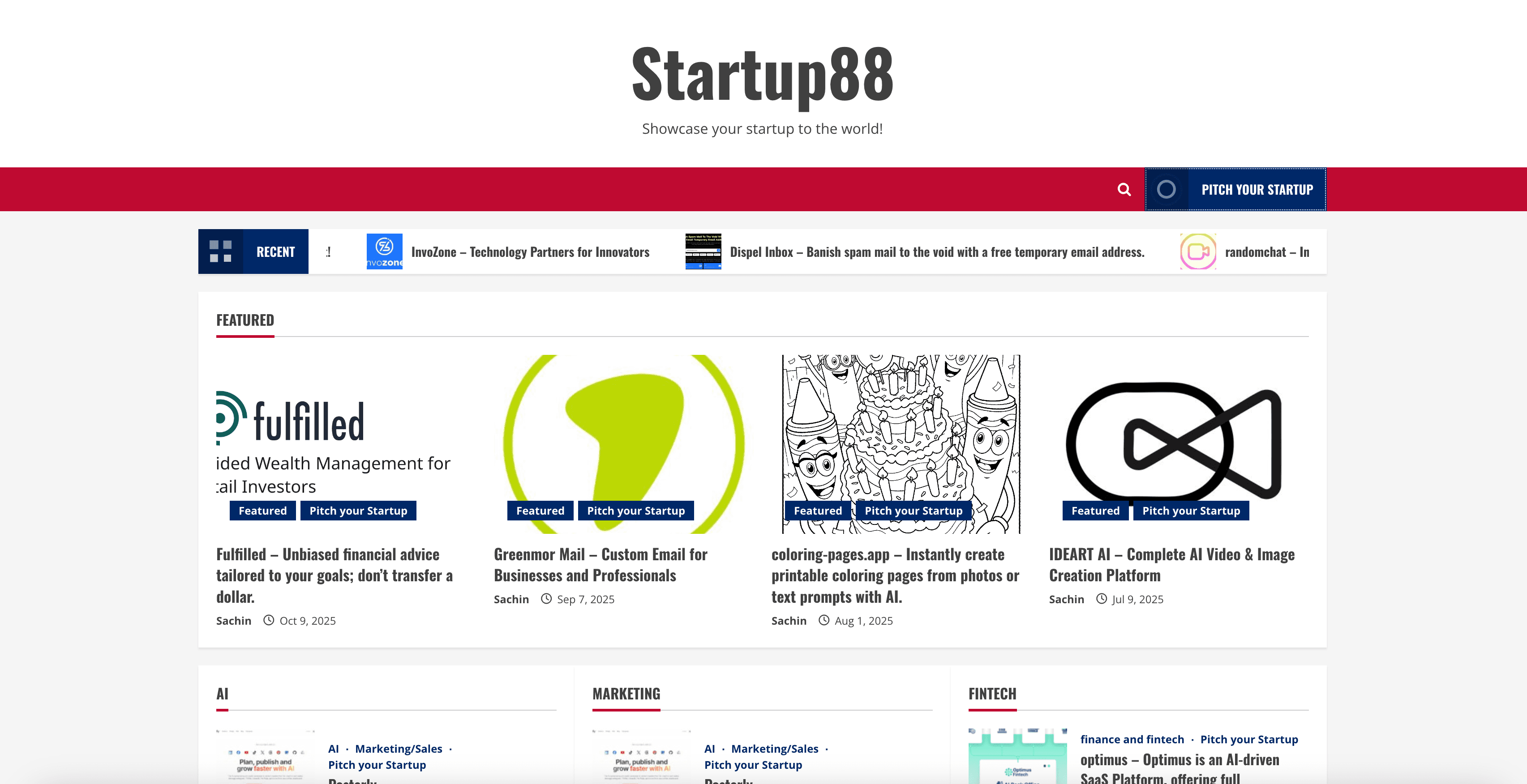 Startup88 website preview