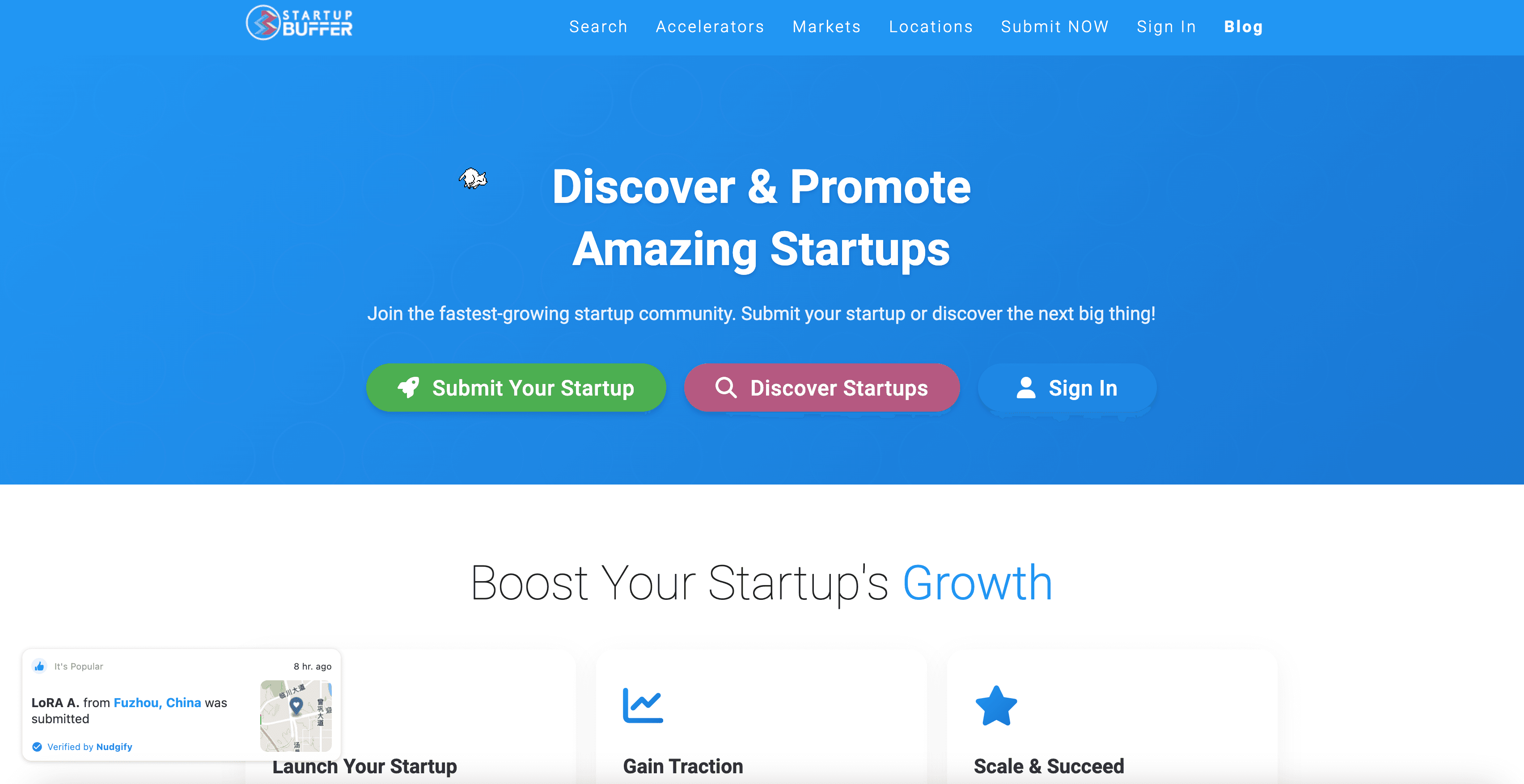 Startup Buffer website preview
