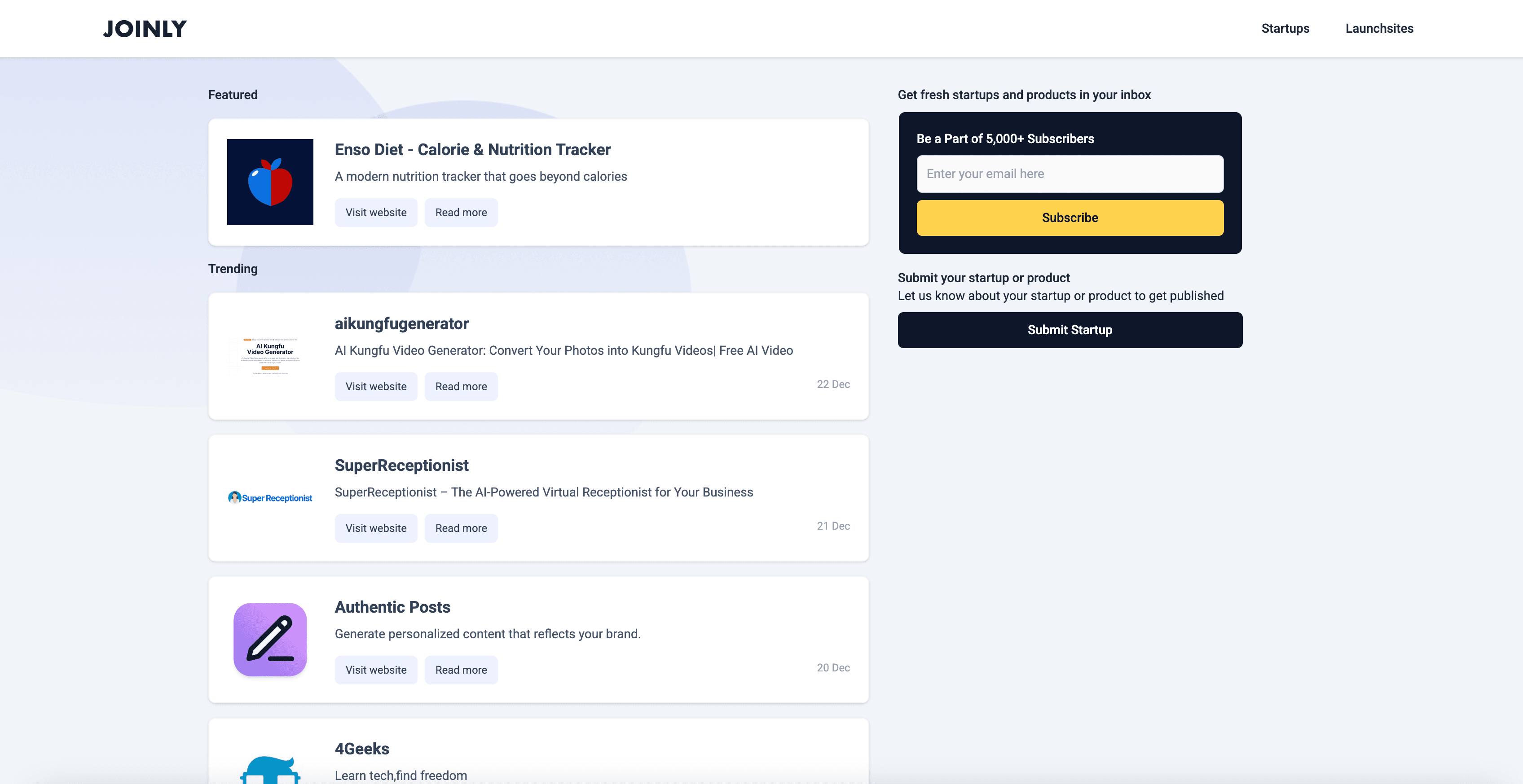 Joinly website preview