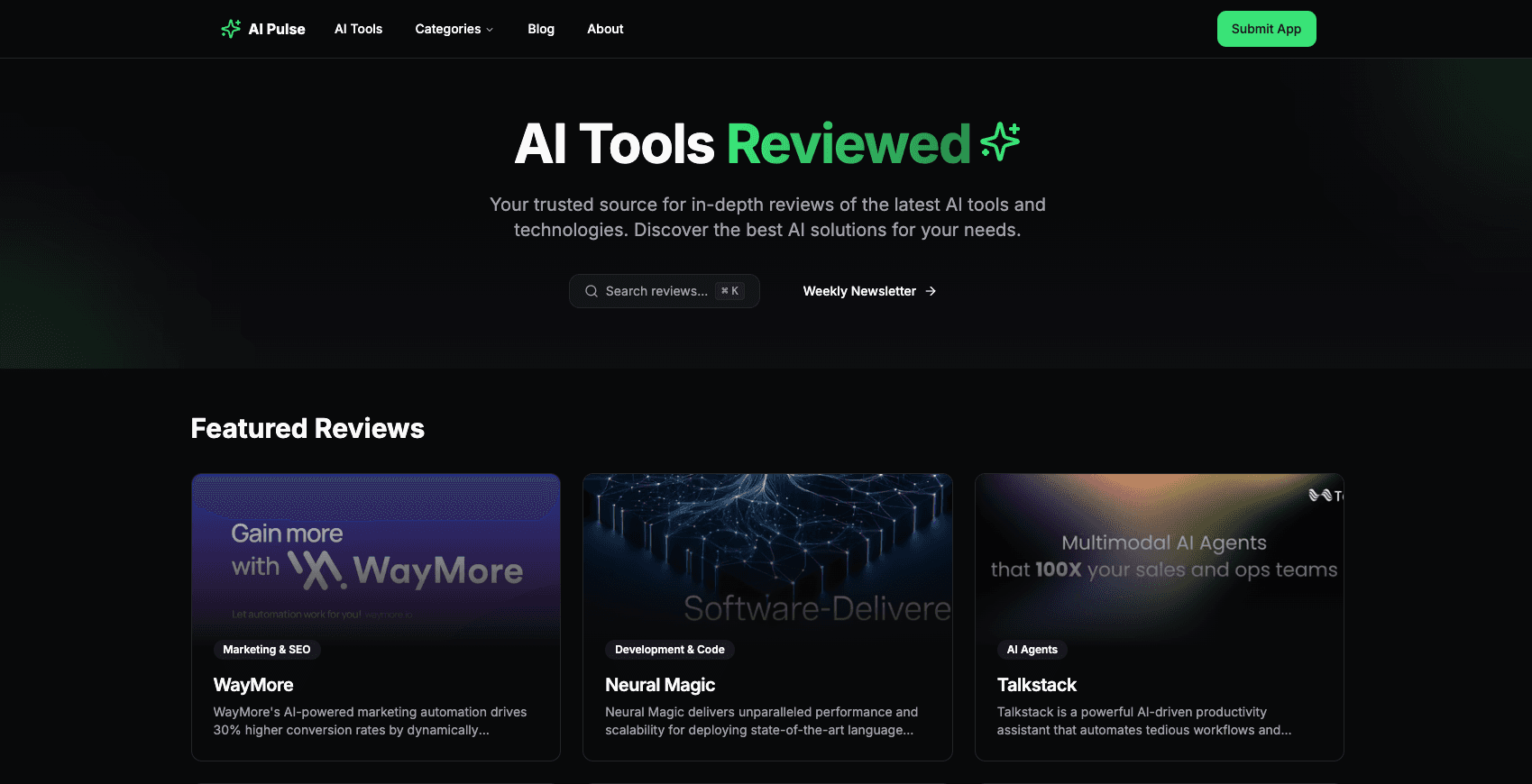 AI Pulse website preview