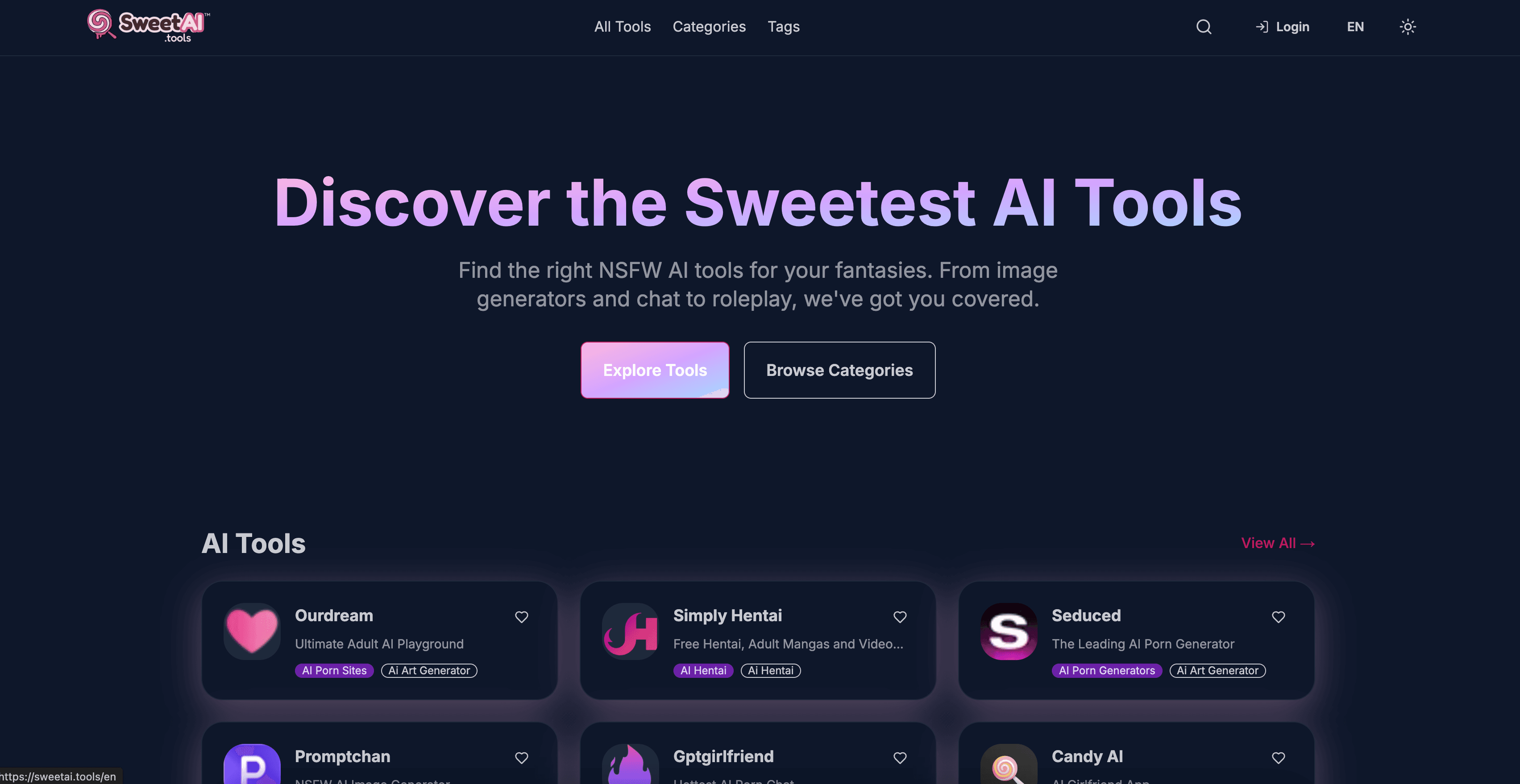 Sweet AI Tools interface screenshot