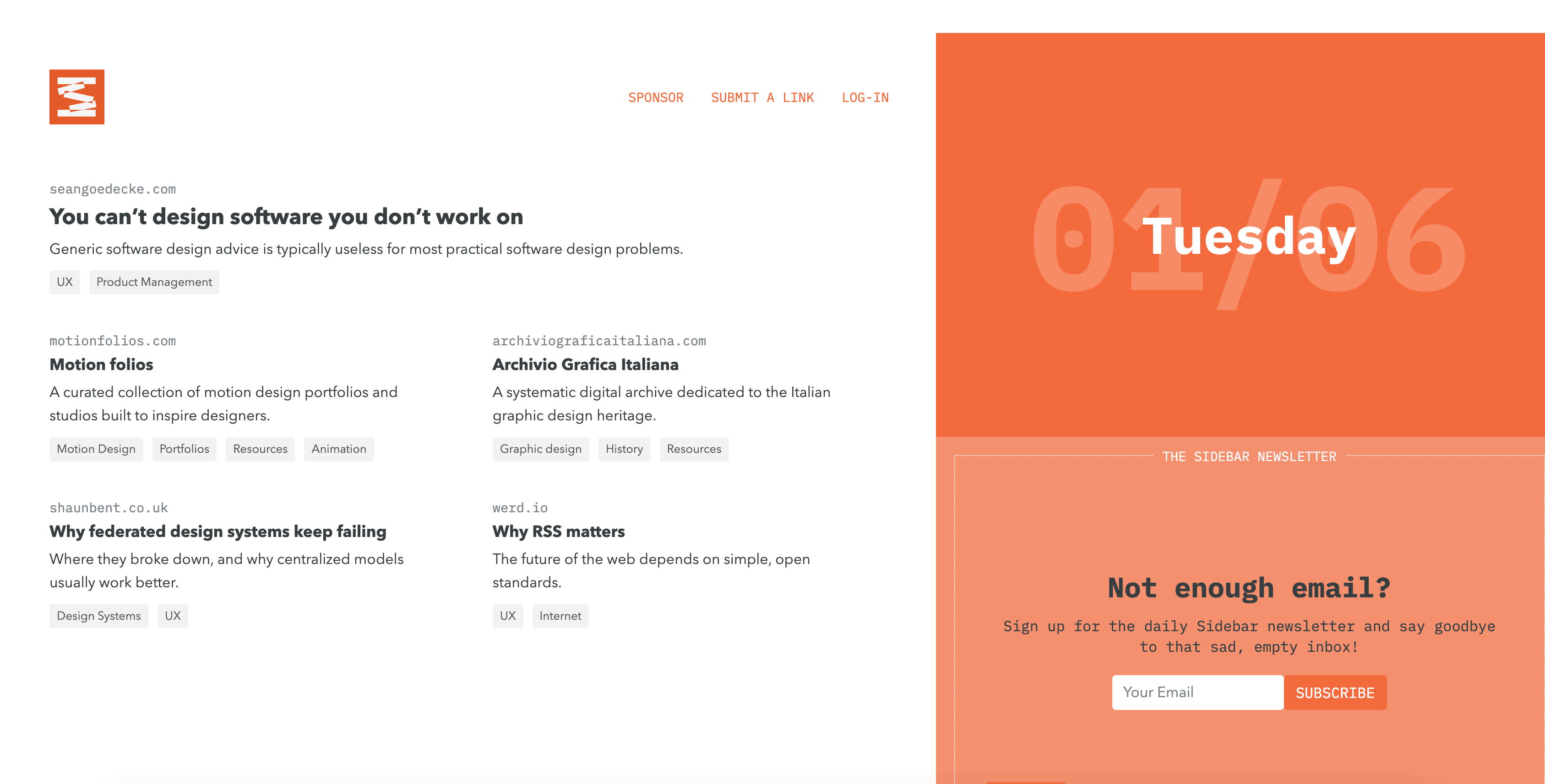 Sidebar website preview