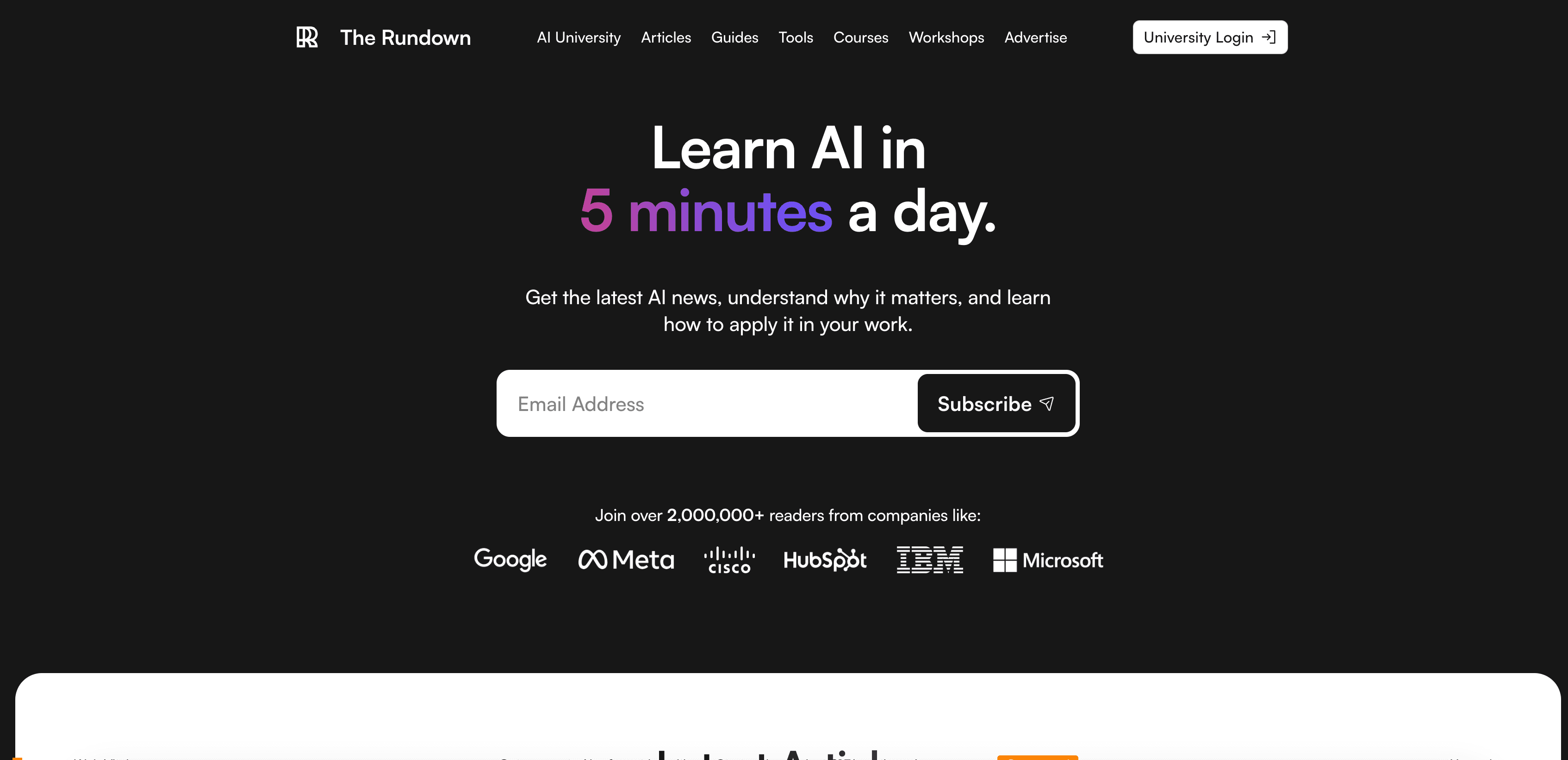 The Rundown website preview