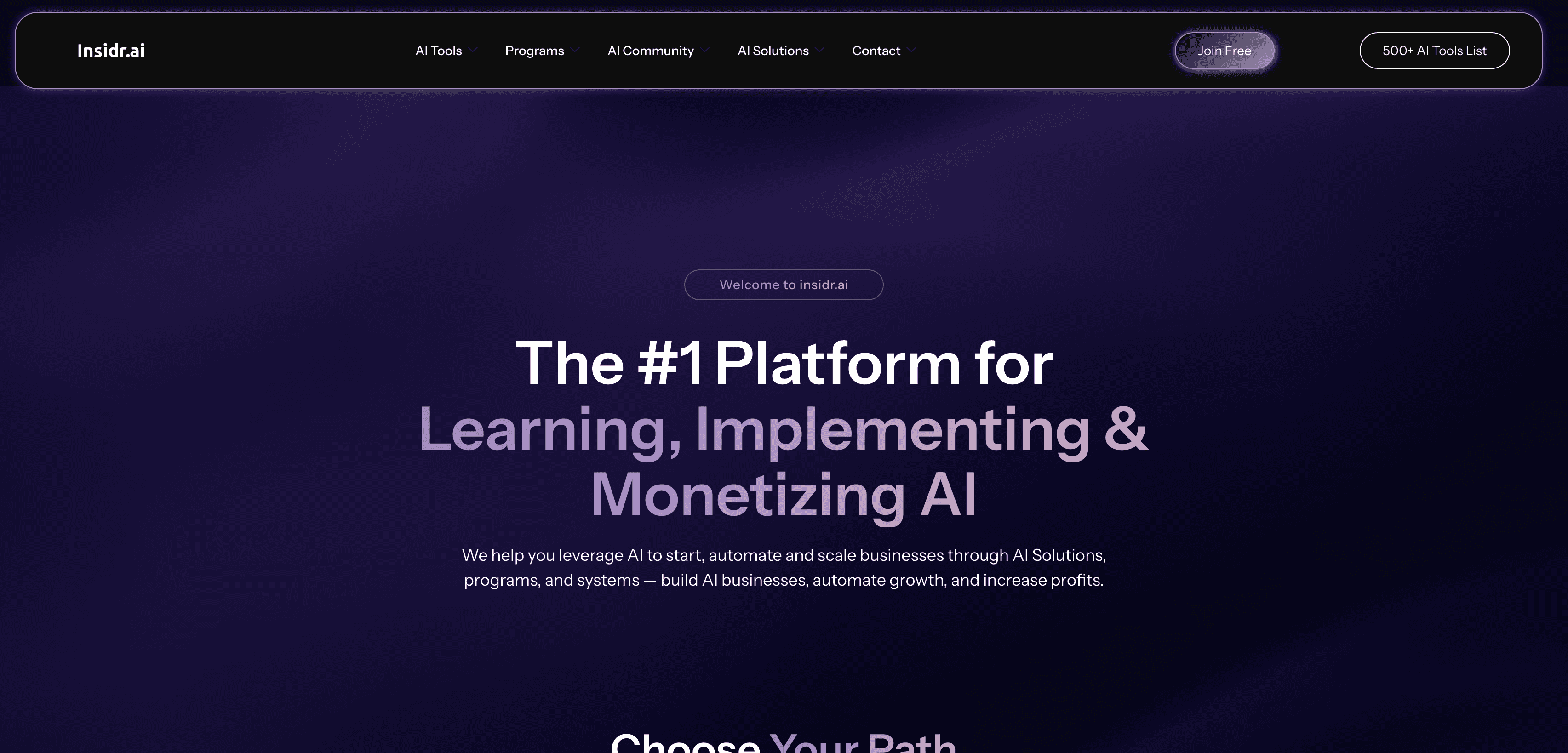 Insidr AI website preview