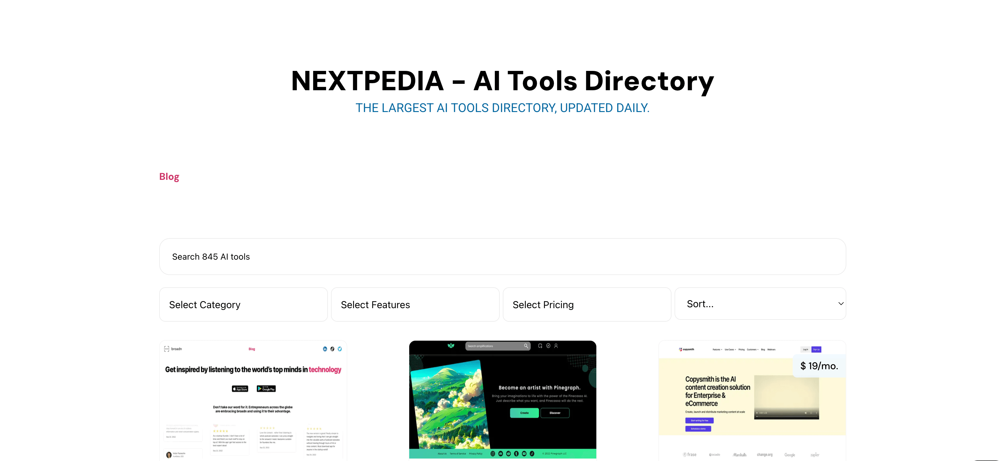 Nextpedia website preview