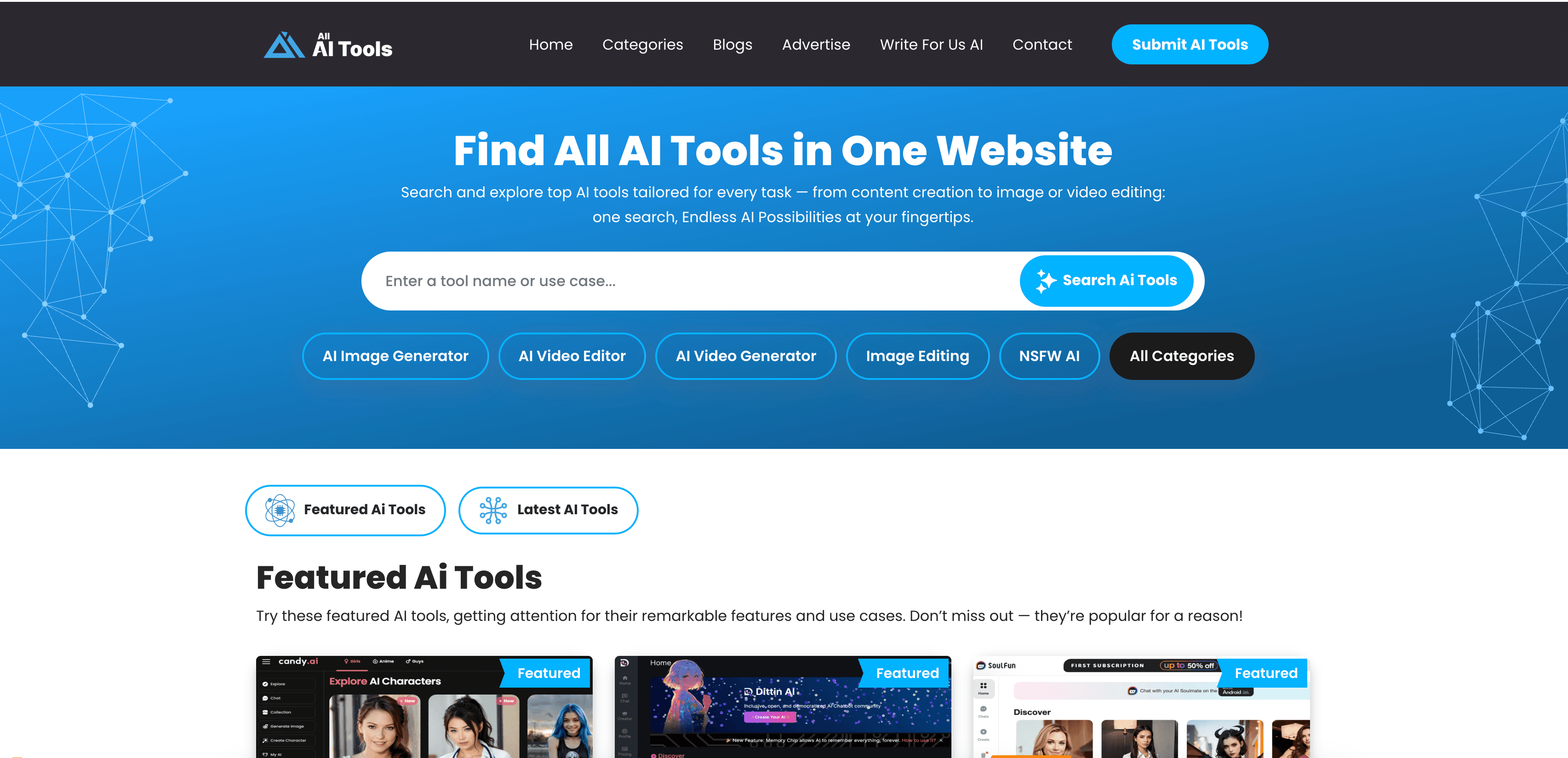All AI Tool website preview