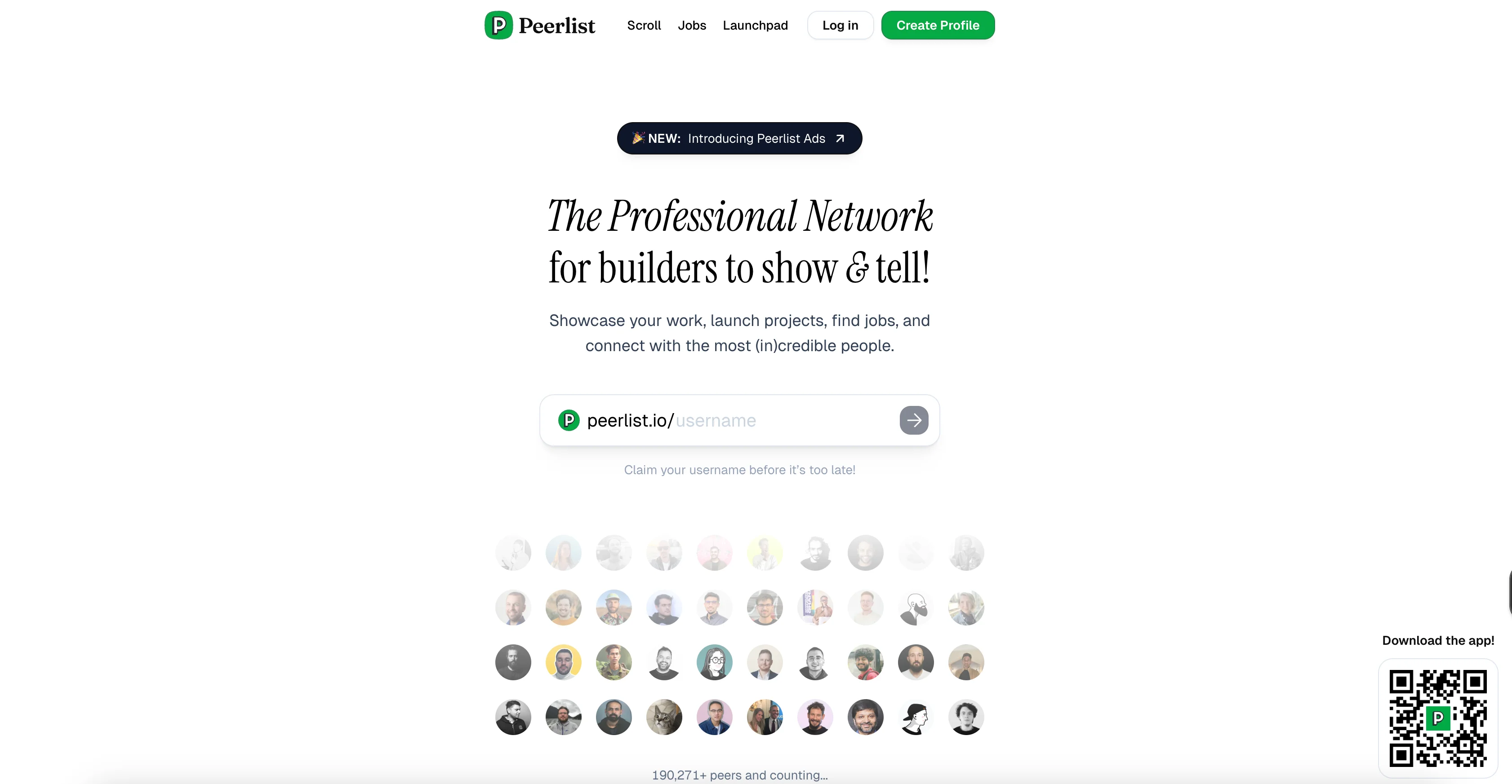 Peerlist website preview