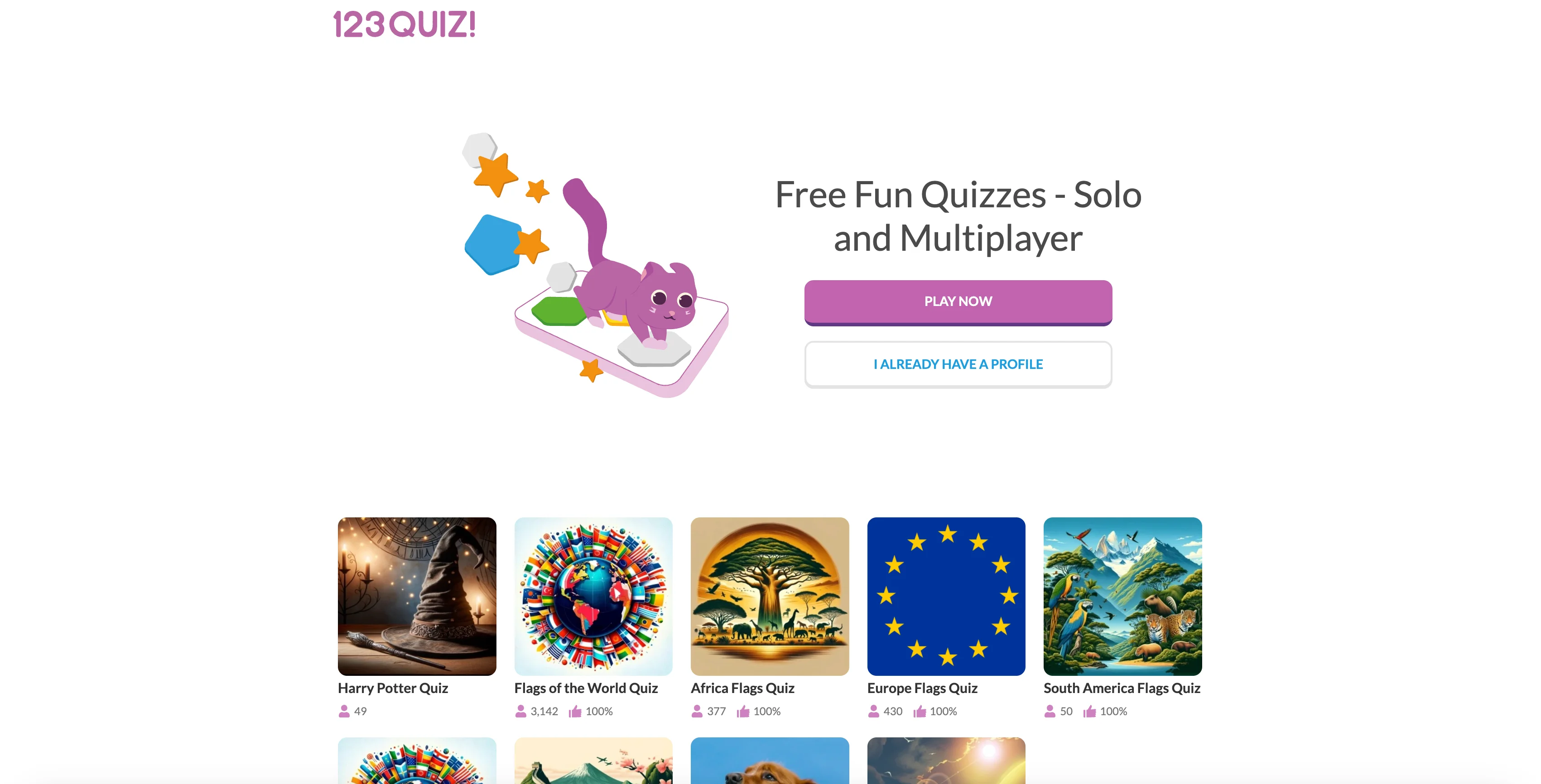 123QUIZ! interface screenshot
