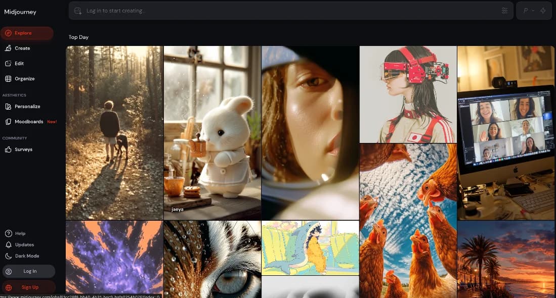 Midjourney interface screenshot
