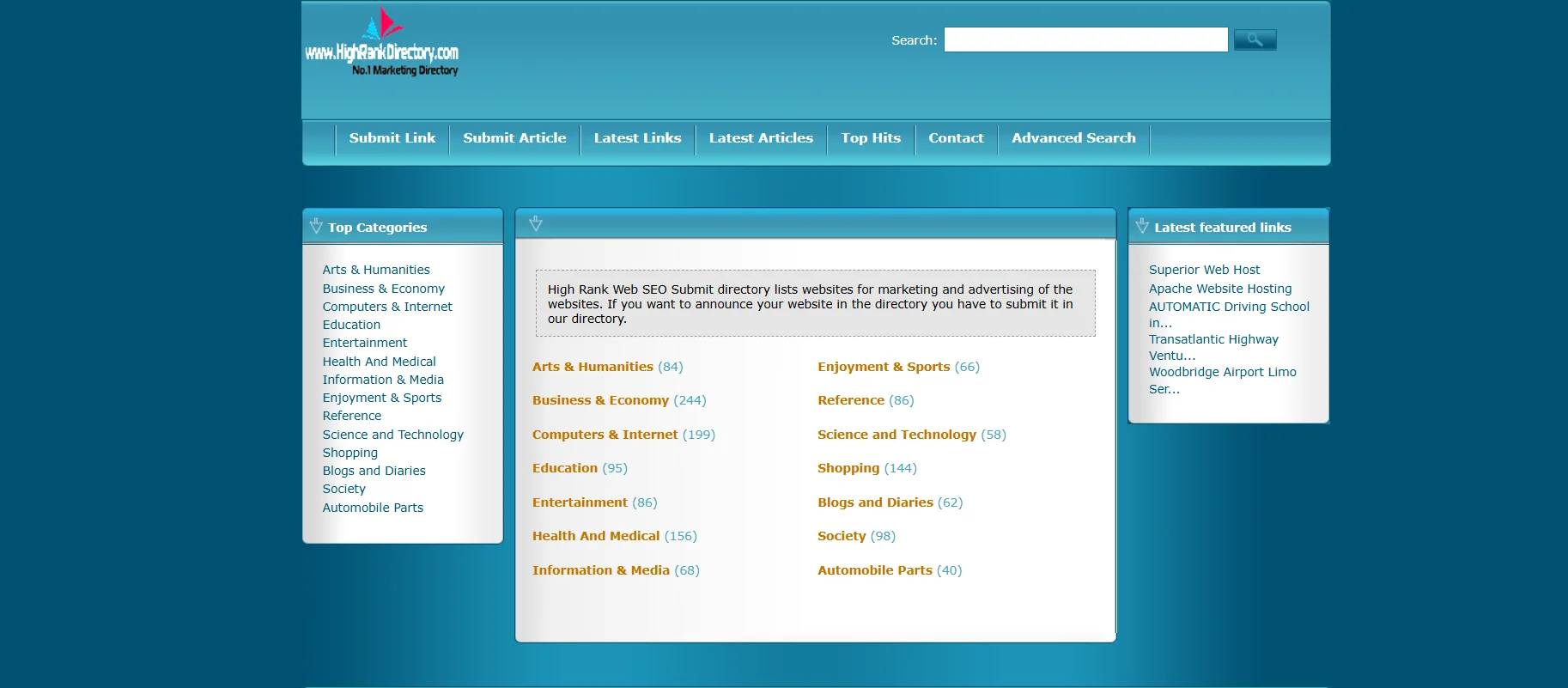 High Rank Directory website preview