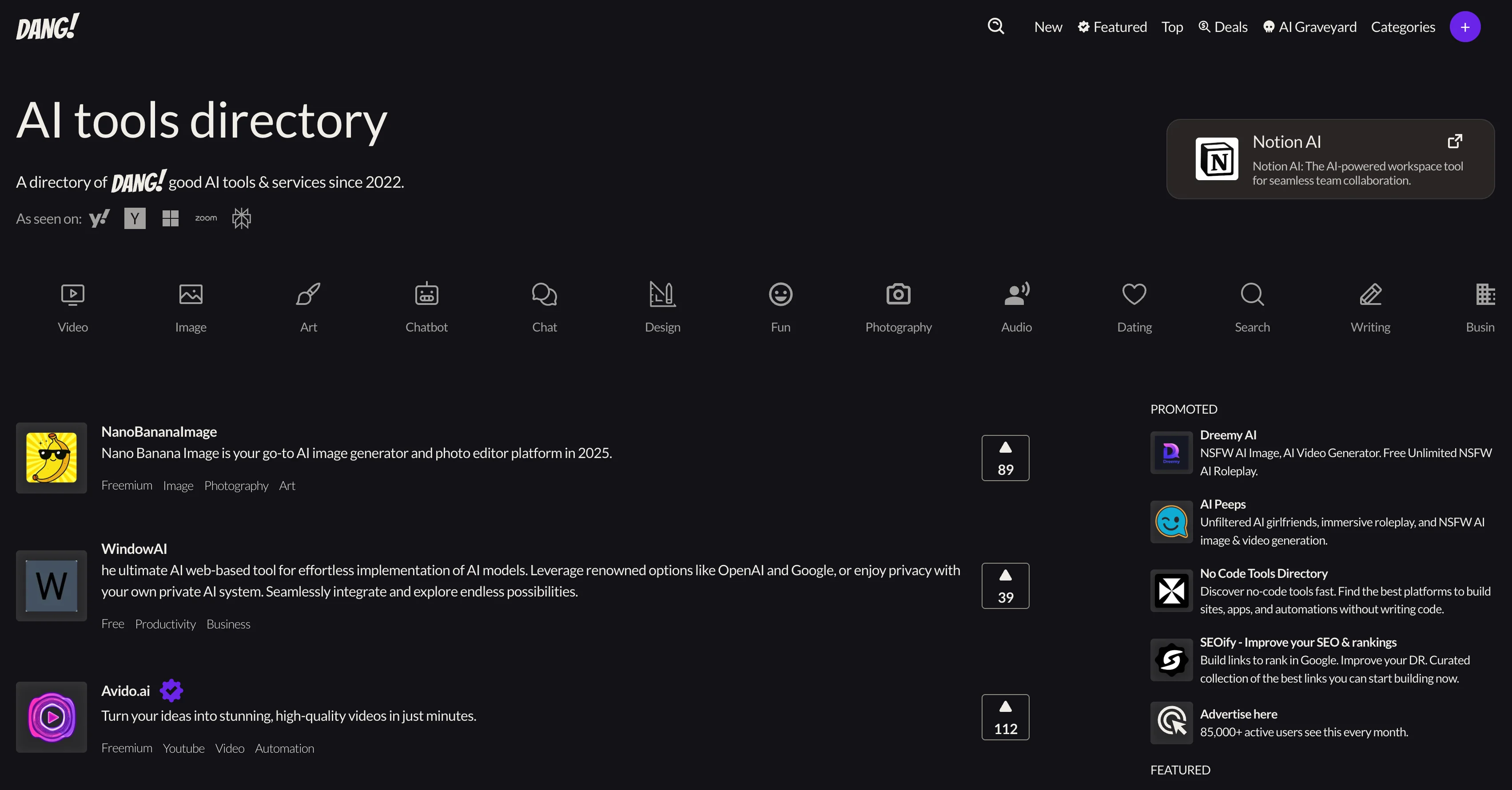 Dang AI website preview