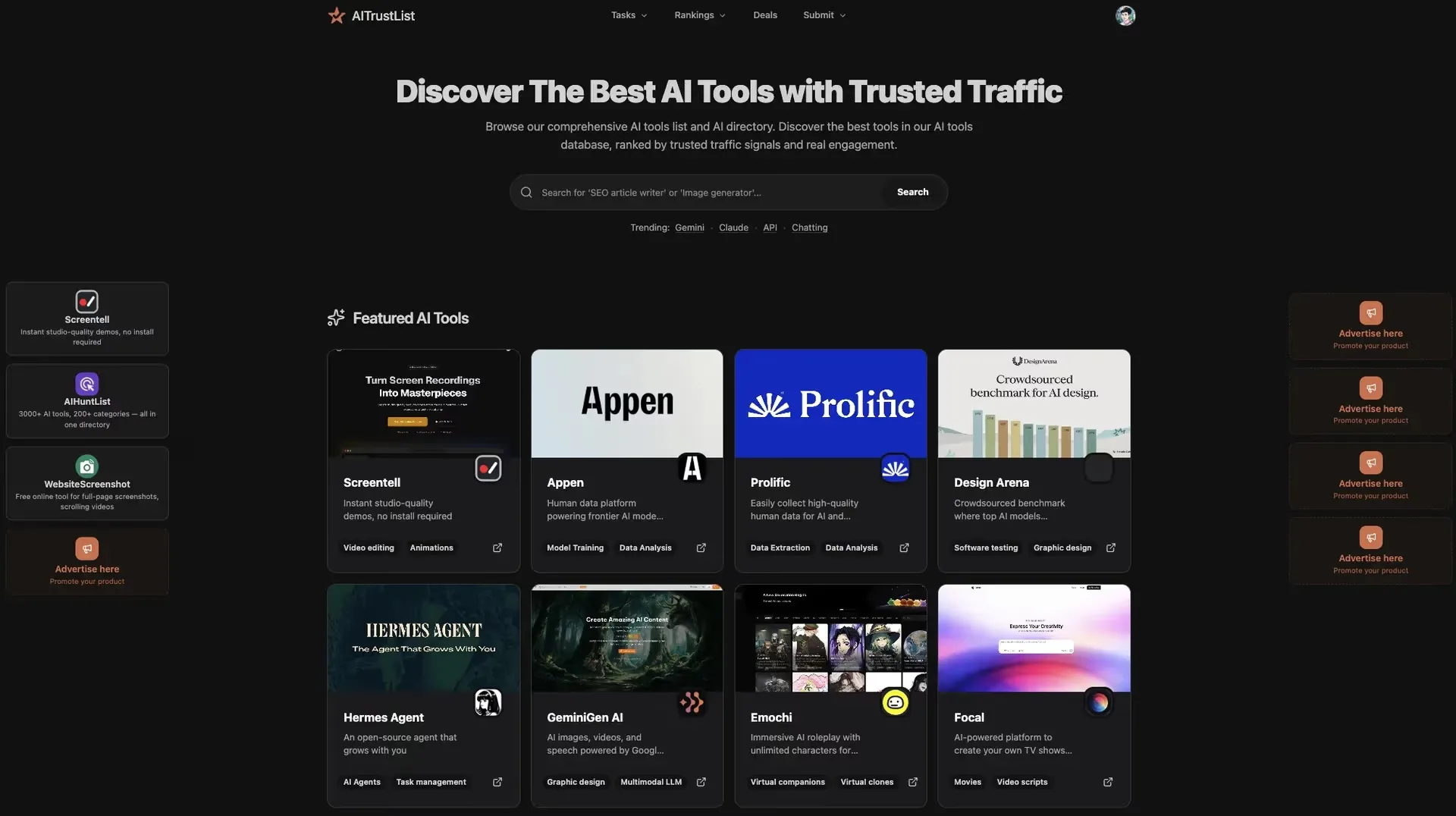 Aitrustlist website preview