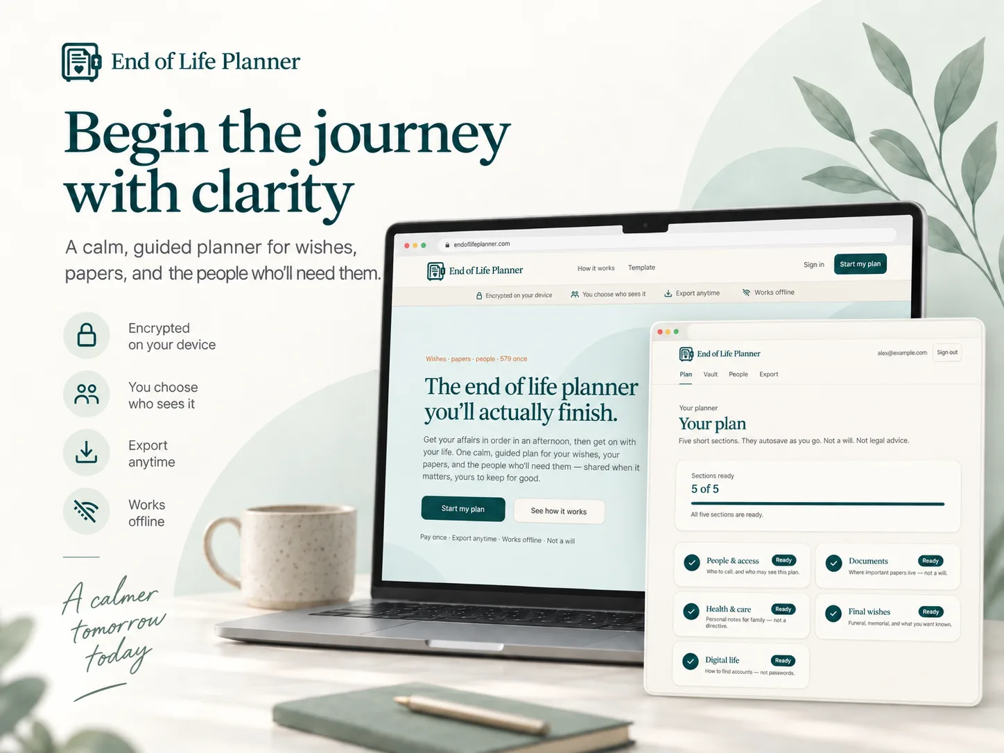 End of Life Planner interface screenshot