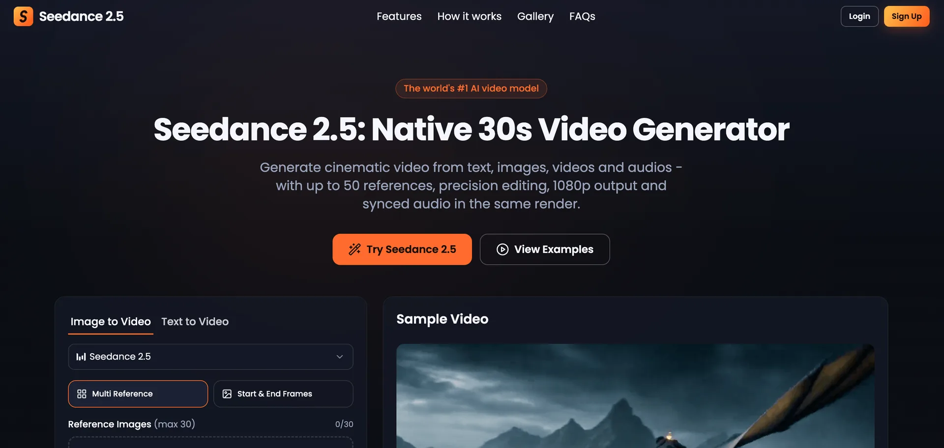 Seedance 2.5 interface screenshot