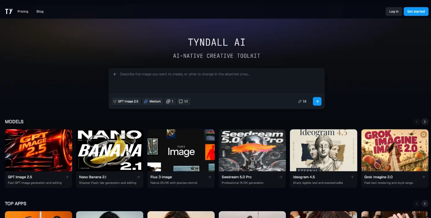 Tyndall AI interface screenshot