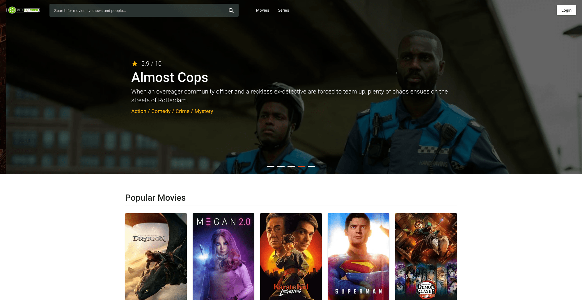 Putlocker interface screenshot