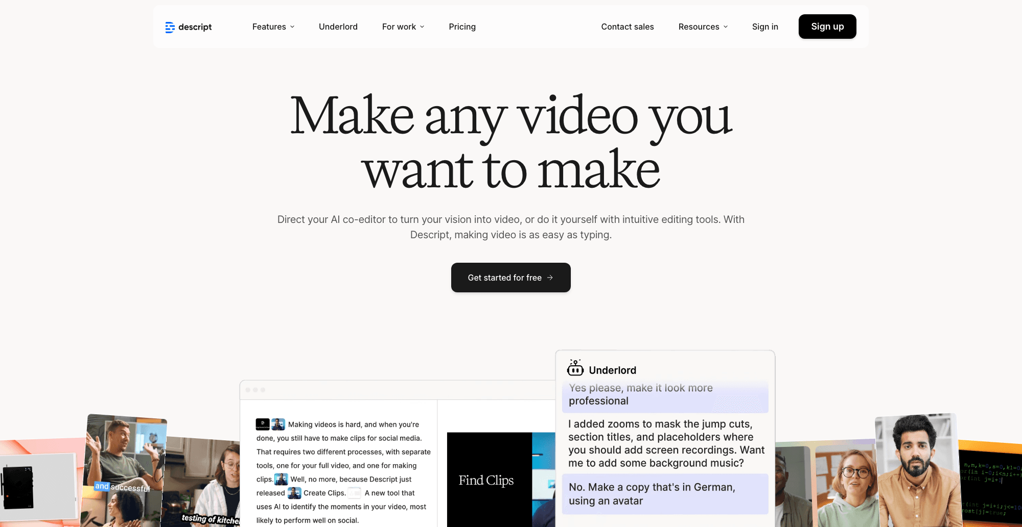 Descript interface screenshot