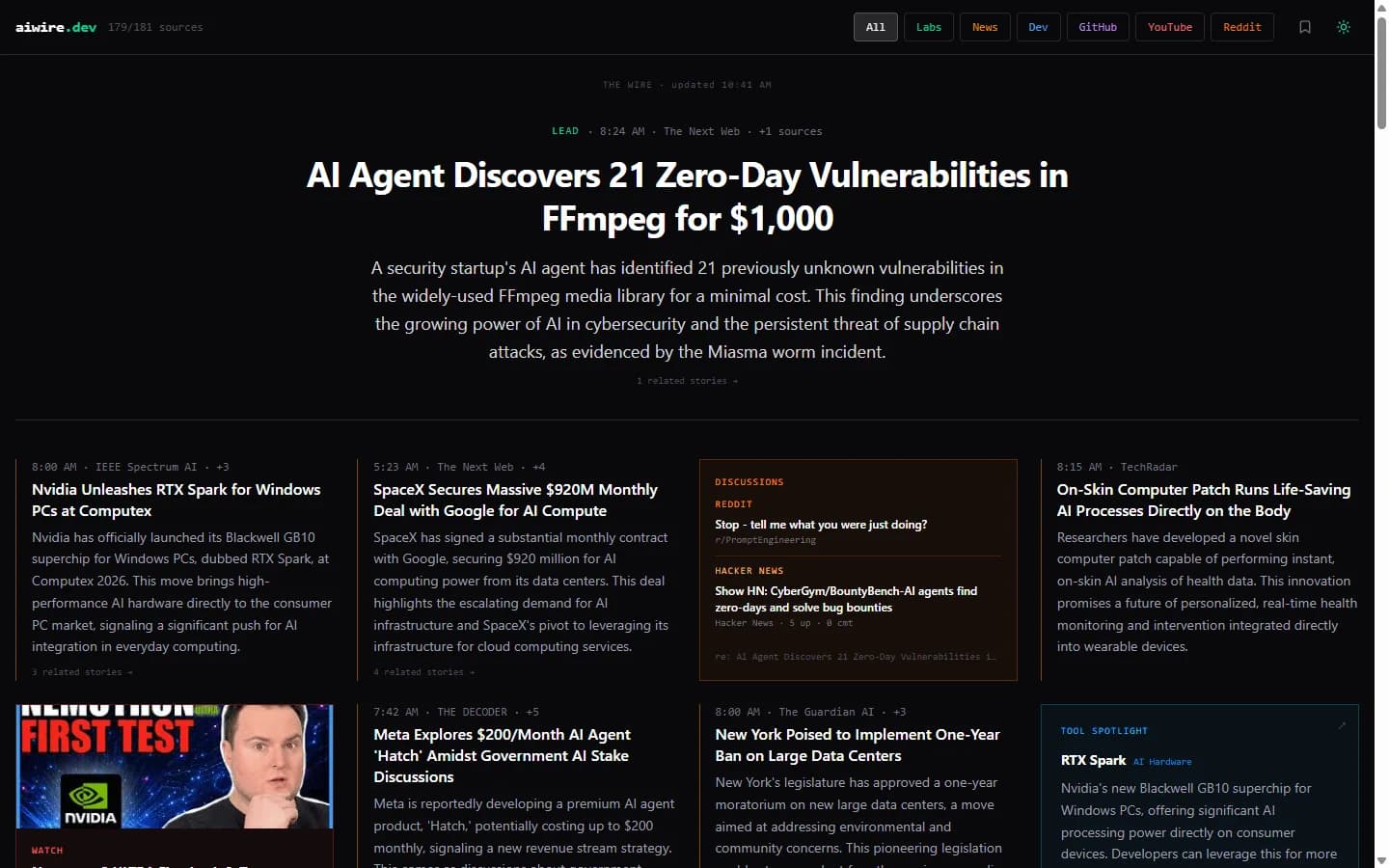 AI Wire interface screenshot