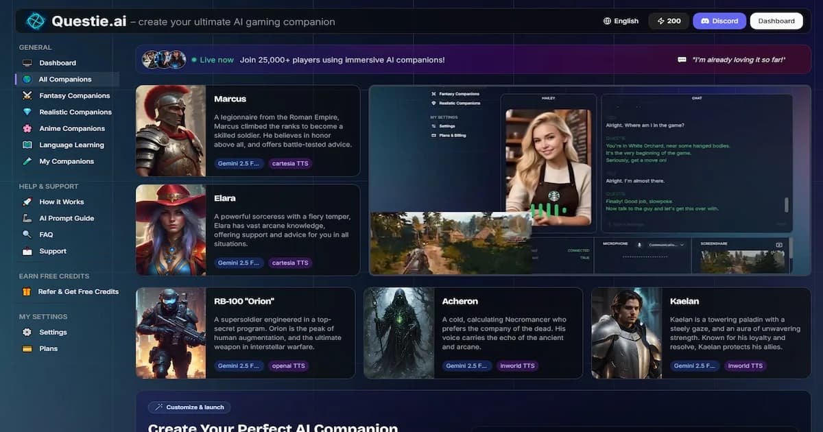 Questie AI interface screenshot
